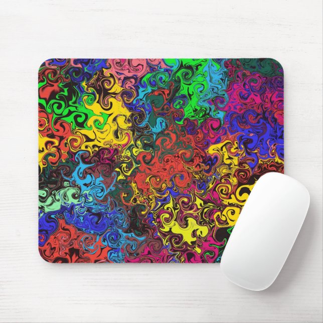 Abstract Colourful Twirlers /  Mouse Mat (With Mouse)