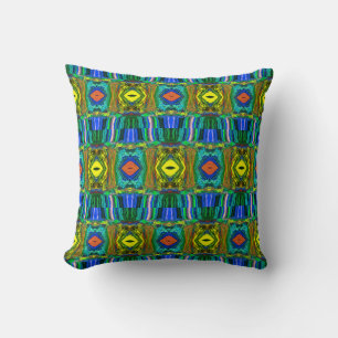 Abstract Colourful Twirlers P & P Half Brick Green Cushion