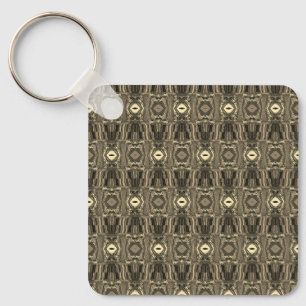 Abstract Colourful Twirlers P & P Half Brick Sepia Key Ring