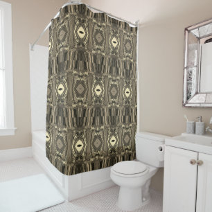 Abstract Colourful Twirlers P & P Half Brick Sepia Shower Curtain