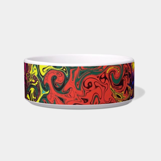 Abstract Colourful Twirlers / Pet Bowl (Front)