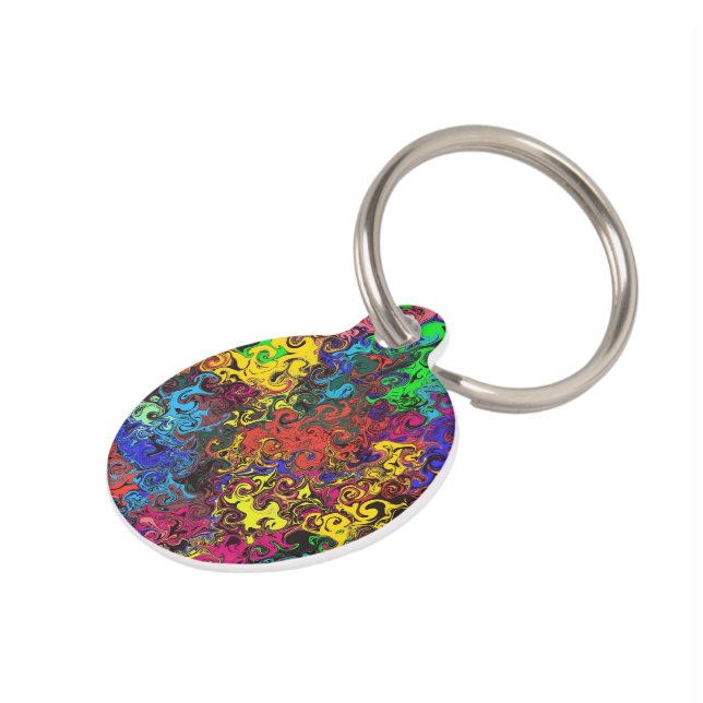 Abstract Colourful Twirlers / Pet Tag (Side)