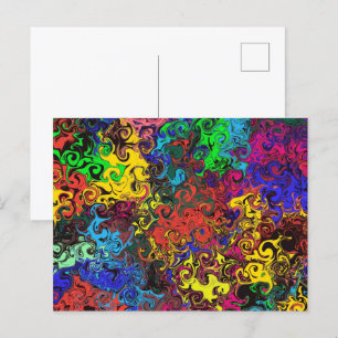 Abstract Colourful Twirlers / Postcard