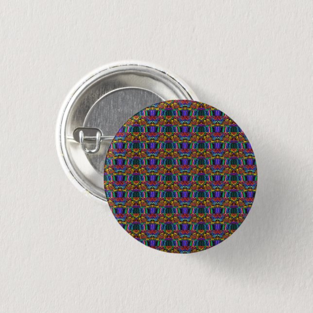 Abstract Colourful Twirlers / Pushed / Half Drop / 3 Cm Round Badge (Front & Back)