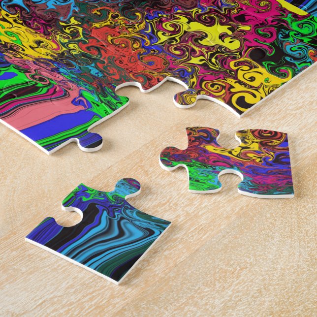 Abstract Colourful Twirlers / Pushed / Half Drop / Jigsaw Puzzle (Side)