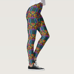 Abstract Colourful Twirlers / Pushed / Half Drop / Leggings