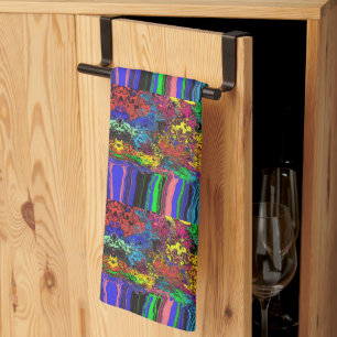 Abstract Colourful Twirlers / Pushed / Half Drop / Tea Towel