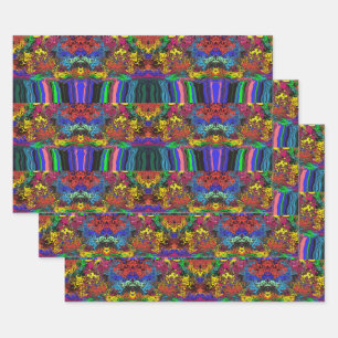 Abstract Colourful Twirlers / Pushed / Half Drop / Wrapping Paper Sheet