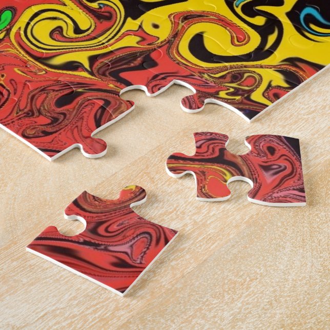 Abstract Colourful Twirlers / Pushed / Jigsaw Puzzle (Side)