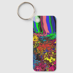 Abstract Colourful Twirlers / Pushed / Key Ring