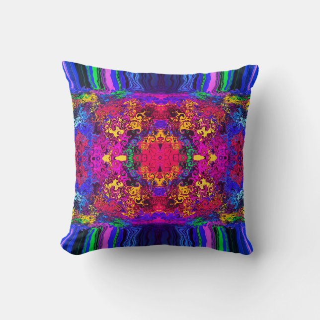 Abstract Colourful Twirlers Pushed / Mirror / Miam Cushion (Front)