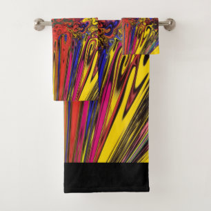 Abstract Colourful Twirlers / Pushed & Pinched / Bath Towel Set
