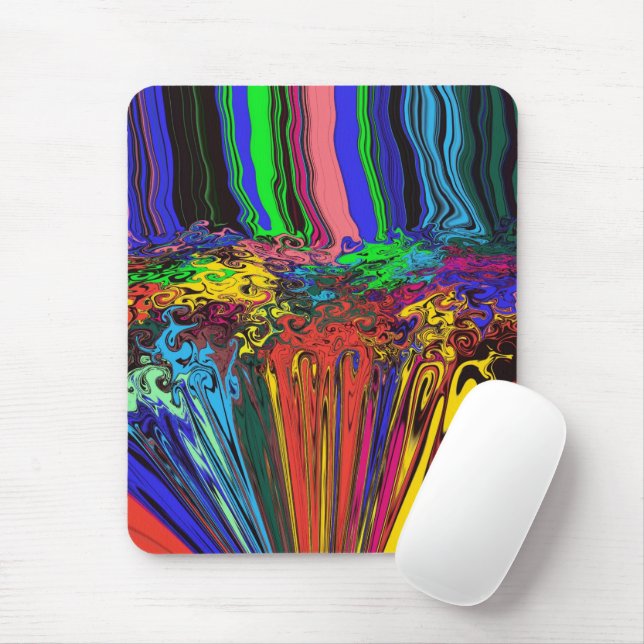 Abstract Colourful Twirlers / Pushed & Pinched / Mouse Mat (With Mouse)
