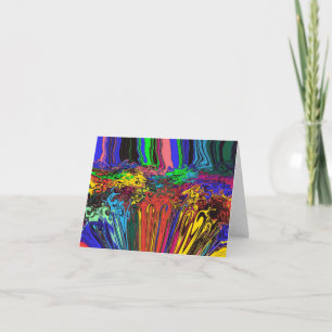 Abstract Colourful Twirlers / Pushed & Pinched / Note Card