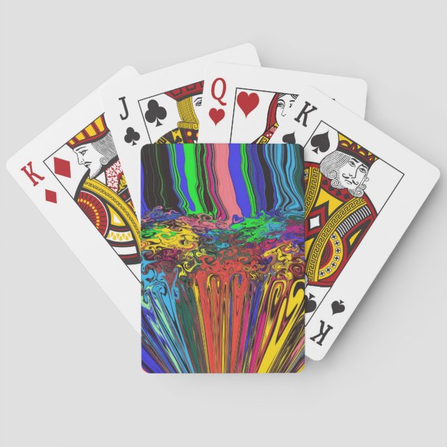 Abstract Colourful Twirlers / Pushed & Pinched / Playing Cards (Back)