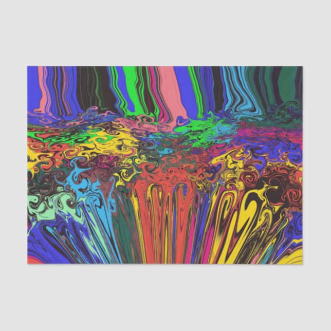 Abstract Colourful Twirlers / Pushed & Pinched / Tissue Paper (Front)