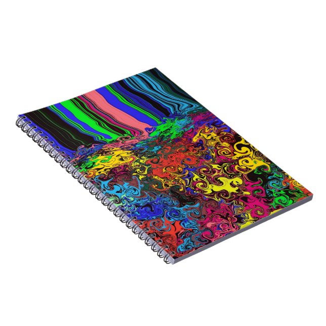 Abstract Colourful Twirlers / Pushed / Spiral Notebook (Right Side)