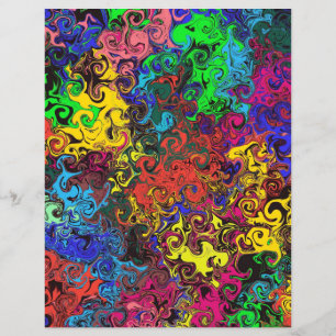 Abstract Colourful Twirlers / Scrapbook Paper