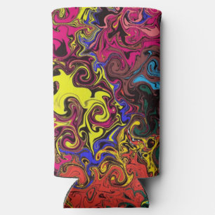 Abstract Colourful Twirlers / Seltzer Can Cooler