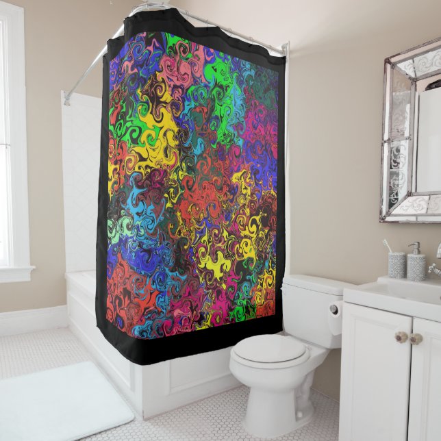 Abstract Colourful Twirlers / Shower Curtain (In Situ)