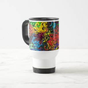 Abstract Colourful Twirlers / Travel Mug