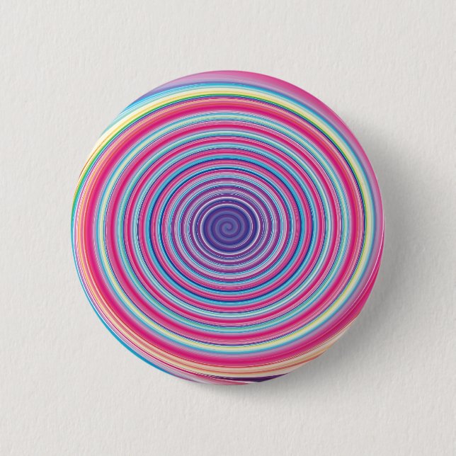 Abstract Colourful TWIRLING SPIRAL OPTICAL ILLUSIO 6 Cm Round Badge (Front)