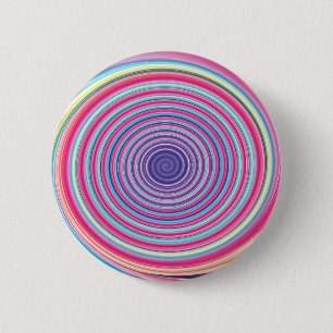 Abstract Colourful TWIRLING SPIRAL OPTICAL ILLUSIO 6 Cm Round Badge