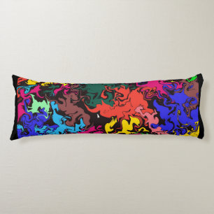 Abstract Colourful Twirls /  Body Cushion