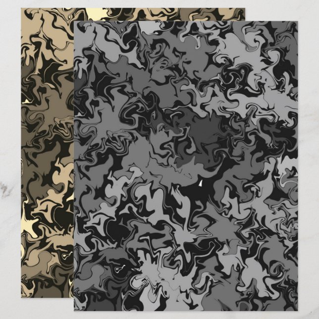 Abstract Colourful Twirls / Filters Scrapbook Pape (Front/Back)