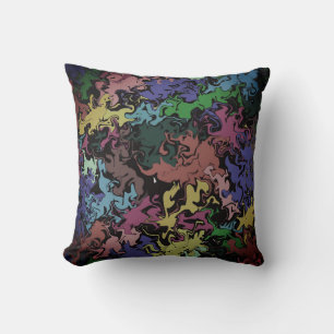 Abstract Colourful Twirls / Fog / Cushion