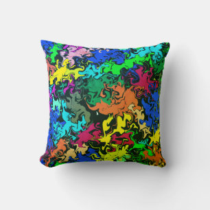 Abstract Colourful Twirls / Greenleaf / Cushion