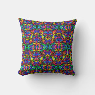 Abstract Colourful Twirls / Half Brick / Cushion
