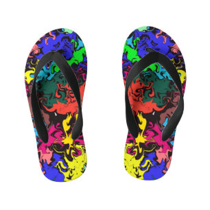 Abstract Colourful Twirls /  Kid's Flip Flops