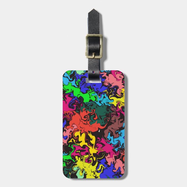 Abstract Colourful Twirls /  Luggage Tag (Front Vertical)