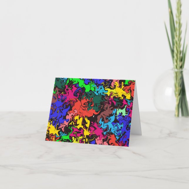 Abstract Colourful Twirls /  Note Card (Front)