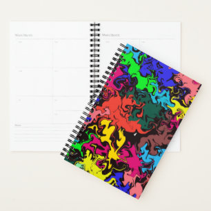 Abstract Colourful Twirls / Planner