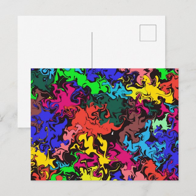 Abstract Colourful Twirls /  Postcard (Front/Back)