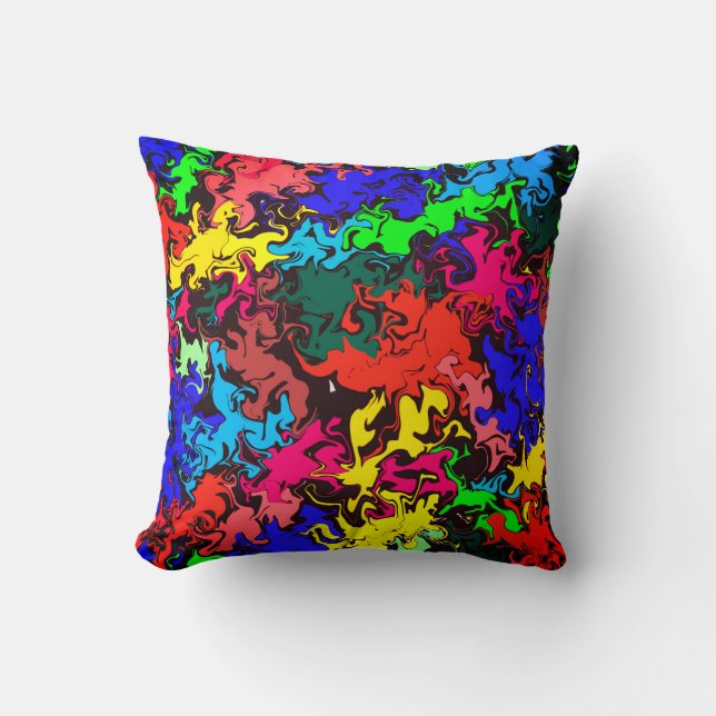 Abstract Colourful Twirls / Sangria / Cushion (Front)