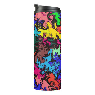 Abstract Colourful Twirls / Thermal Tumbler
