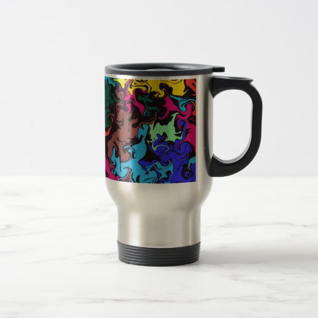 Abstract Colourful Twirls /  Travel Mug (Right)