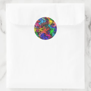 Abstract Colourful Twirly / Classic Round Sticker