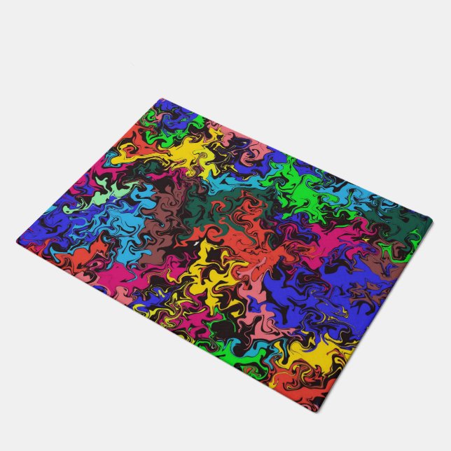 Abstract Colourful Twirly /  Doormat (Angled)