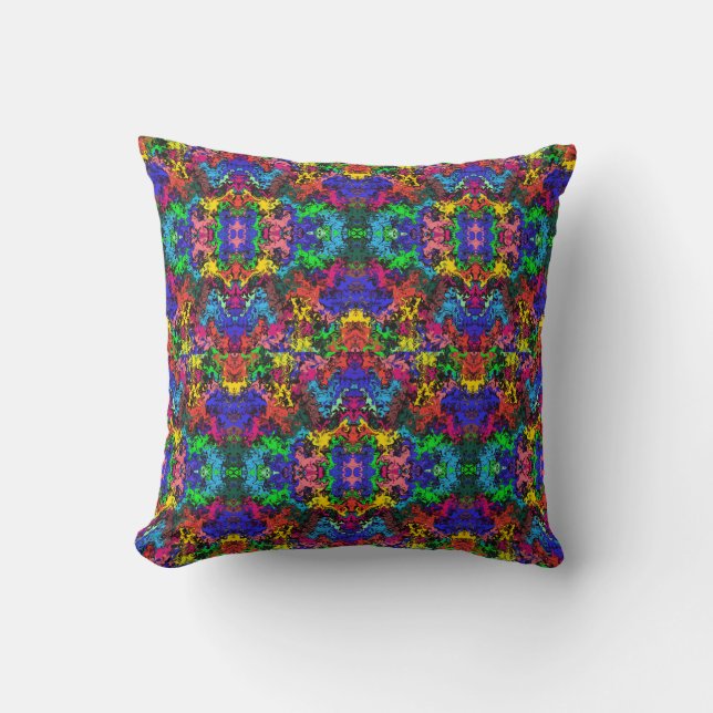 Abstract Colourful Twirly / Half Brick / Cushion (Front)