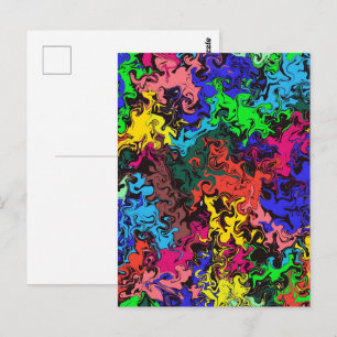 Abstract Colourful Twirly / Postcard