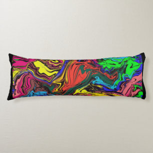 Abstract Colourful Twirly / Pushed / Body Cushion