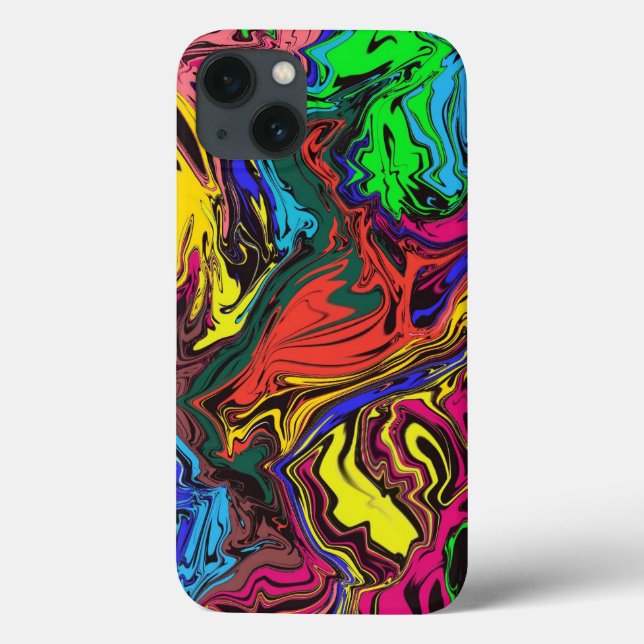 Abstract Colourful Twirly / Pushed / Case-Mate iPhone Case (Back)