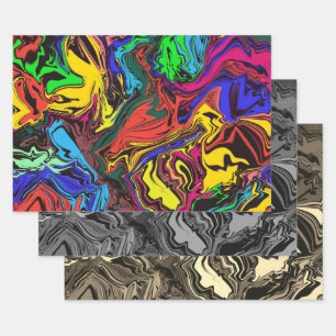 Abstract Colourful Twirly / Pushed / Filters Wrapping Paper Sheet