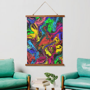 Abstract Colourful Twirly / Pushed / Hanging Tapestry