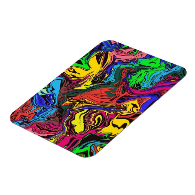 Abstract Colourful Twirly / Pushed / Magnet (Left Side)