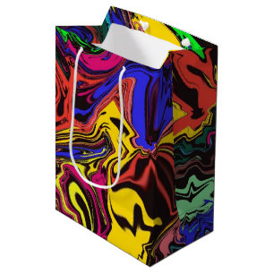 Abstract Colourful Twirly / Pushed / Medium Gift Bag